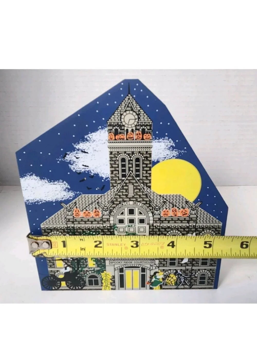 Cat's Meow Spooky Ridge Courthouse Haunted Halloween Shelf Sitter Fall Decor - Picture 7 of 8